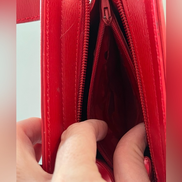 Vintage Christian Dior Red Textured Leather Mini Top Handle Handbag with Gold HW - Picture 11 of 15